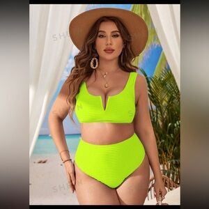 NWT Neon Lime V Wire Bikini Swimsuit